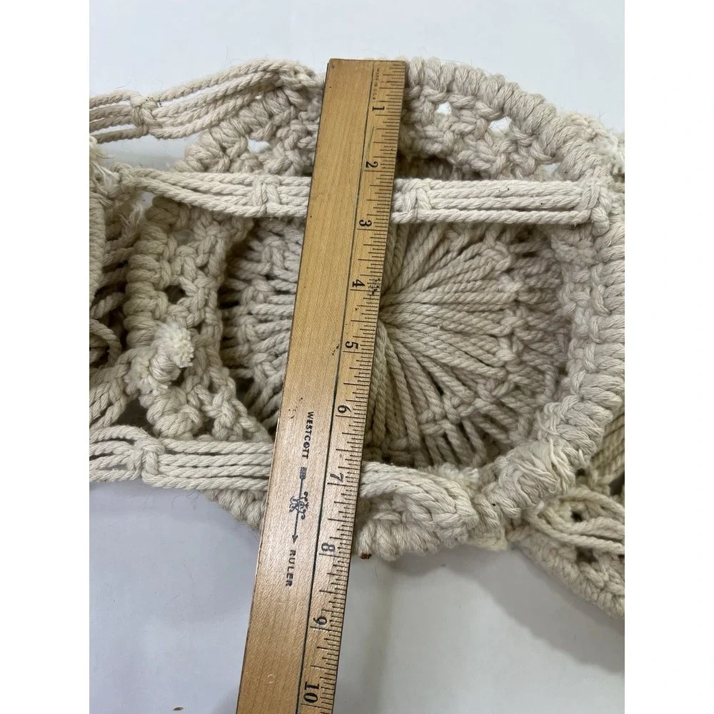 3 Tier Hanging Fruit Basket Cotton Boho Hand-Woven Fruit Basket Plant Hanger